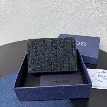 Kitlife Dior Wallet Black Dior Oblique Jacquard 8012S16 10.5x7.5x2cm