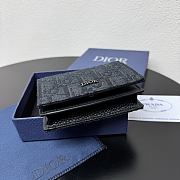 Kitlife Dior Wallet Black Dior Oblique Jacquard 8012S16 10.5x7.5x2cm - 3