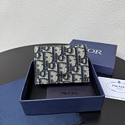 Kitlife Dior Wallet Blue Dior Oblique Jacquard 8012S16 10.5x7.5x2cm  - 1