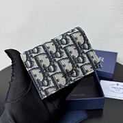 Kitlife Dior Wallet Blue Dior Oblique Jacquard 8012S16 10.5x7.5x2cm  - 6