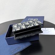 Kitlife Dior Wallet Blue Dior Oblique Jacquard 8012S16 10.5x7.5x2cm  - 2