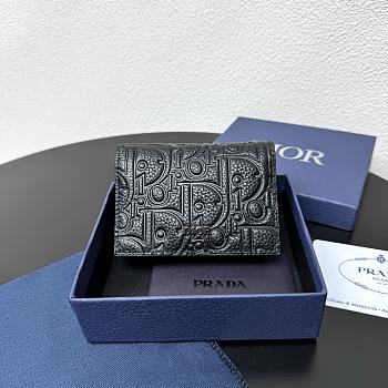 Kitlife Dior Wallet Black Gravity Leather 8012S16 10.5x7.5x2cm 