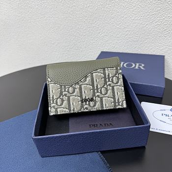 Kitlife Dior Saddle Business Card Wallet Green 8012S16 10.5x7.5x2cm