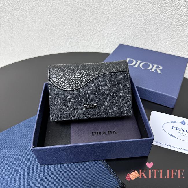 Kitlife Dior Saddle Business Card Wallet Black 8012S16 10.5x7.5x2cm - 1