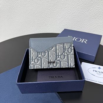 Kitlife Dior Saddle Business Card Wallet Light Blue 8012S16 10.5x7.5x2cm