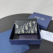 Kitlife Dior Saddle Business Card Wallet Blue Oblique & Beige 8012S16 10.5x7.5x2cm - 1