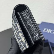 Kitlife Dior Saddle Business Card Wallet Blue Oblique & Beige 8012S16 10.5x7.5x2cm - 4