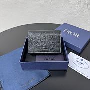 Kitlife Dior Saddle Business Card Wallet Black Leather 8012S16 10.5x7.5x2cm - 1