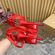 Kitlife Christian Louboutin Cassia Lace Up Alta 160mm Strappy Pumps Red Crepe Satin - 6