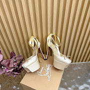 Kitlife Christian Louboutin Cassia Lace Up Alta 160mm Strappy Pumps Light Yellow Crepe Satin - 4