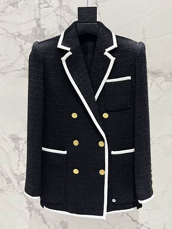 Kitlife Valentino Garavani Wool Tweed Blazer Black