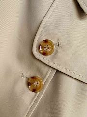 Kitlife Burberry Stand Collar Cotton Gabardine Short Trench Coat Beige - 3
