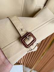 Kitlife Burberry Stand Collar Cotton Gabardine Short Trench Coat Beige - 5