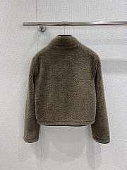 Kitlife Burberry Cropped Fleece Jacket Olive Brown  - 2