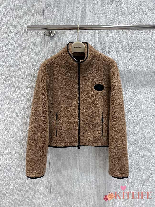 Kitlife Burberry Cropped Fleece Jacket Brown - 1