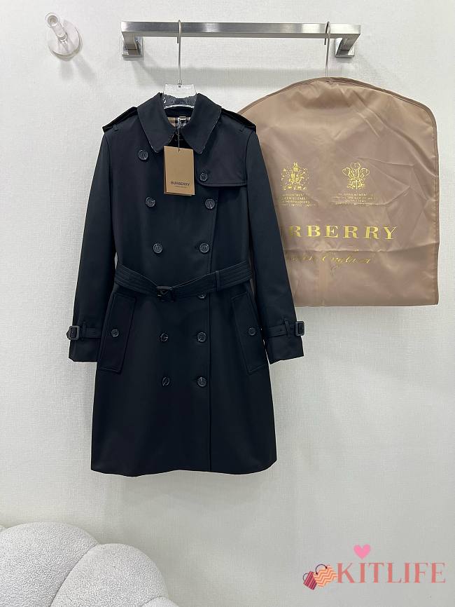 Kitlife Burberry Kensington Heritage Trench Coat Black  - 1