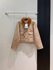 Kitlife Burberry Cropped Beige Coat With Corduroy Collar Neutrals - 1