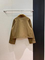Kitlife Burberry Cropped Olive Brown Coat With Corduroy Collar Neutrals  - 6