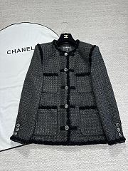 Kitlife Chanel Embroidered Tweed Fabric Jacket Black & Metallic Gold - 1