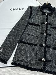Kitlife Chanel Embroidered Tweed Fabric Jacket Black & Metallic Gold - 6