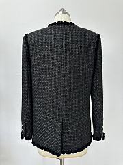 Kitlife Chanel Embroidered Tweed Fabric Jacket Black & Metallic Gold - 5