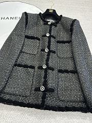 Kitlife Chanel Embroidered Tweed Fabric Jacket Black & Metallic Gold - 3