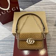 Kitlife Gucci Go Shoulder Bag Brown GG Suede 826761 21.5x14x9cm - 1