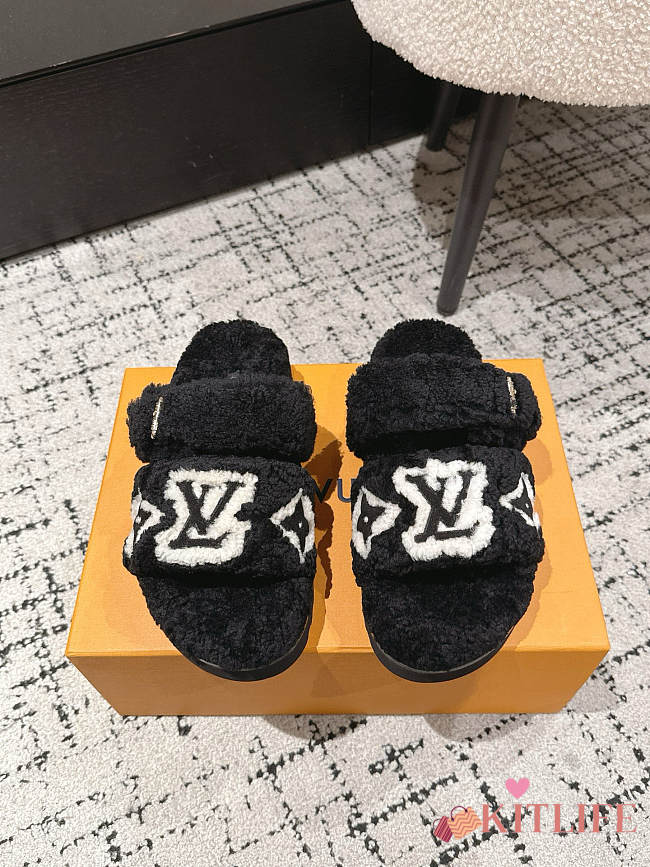 Kitlife Louis Vuitton 25 Paseo Flat Comfort Mules Black  - 1