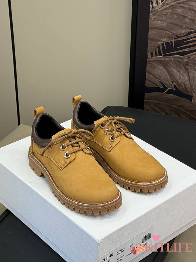 Kitlife Celine Beige Velvet Leather Low Boots  - 1