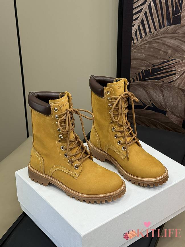 Kitlife Celine Beige Velvet Leather High Boots  - 1