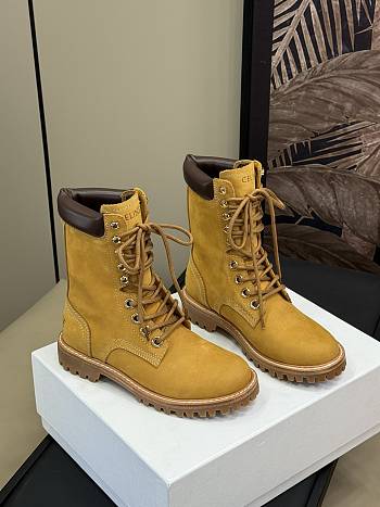 Kitlife Celine Beige Velvet Leather High Boots 