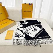 Kitlife Louis Vuitton Lock And Keys Scarf Black & White 215x45cm - 2