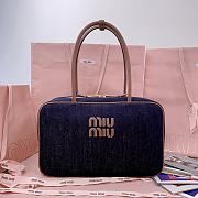 Kitlife Miu Miu Dark Blue Denim Beau Handle Bag 5BB117 34x23x12cm - 1