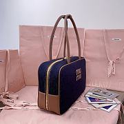 Kitlife Miu Miu Dark Blue Denim Beau Handle Bag 5BB117 34x23x12cm - 5