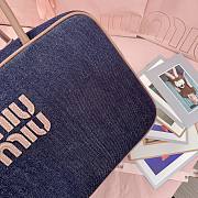 Kitlife Miu Miu Dark Blue Denim Beau Handle Bag 5BB117 34x23x12cm - 4