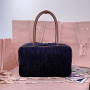 Kitlife Miu Miu Dark Blue Denim Beau Handle Bag 5BB117 34x23x12cm - 2