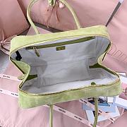 Kitlife Miu Miu Green Suede Leather Beau Handle Bag 5BB117 34x23x12cm - 2