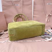 Kitlife Miu Miu Green Suede Leather Beau Handle Bag 5BB117 34x23x12cm - 6