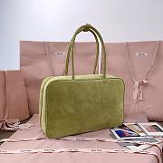Kitlife Miu Miu Green Suede Leather Beau Handle Bag 5BB117 34x23x12cm - 3