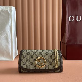 Kitlife Gucci Blondie Wallet On Chain In Beige And Ebony Supreme 725215 21x10.5cm