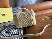 Kitlife Fendi Light Yellow Nappa Leather Vanity Bag 16x8x11cm - 6