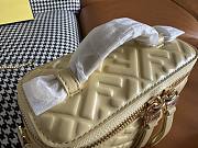Kitlife Fendi Light Yellow Nappa Leather Vanity Bag 16x8x11cm - 4