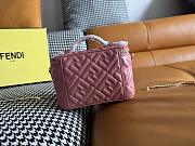Kitlife Fendi Pink Nappa Leather Vanity Bag 16x8x11cm - 6