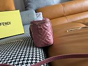 Kitlife Fendi Pink Nappa Leather Vanity Bag 16x8x11cm - 3