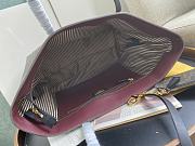 Kitlife Fendi Roll Shopping Bag in Brown FF jacquard Fabric And Burgundy 35x27x13.5cm - 4