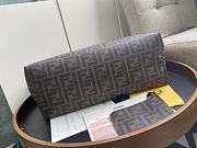 Kitlife Fendi Roll Shopping Bag in Brown FF jacquard Fabric And Burgundy 35x27x13.5cm - 5