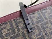 Kitlife Fendi Roll Shopping Bag in Brown FF jacquard Fabric And Burgundy 35x27x13.5cm - 2