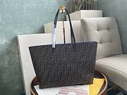 Kitlife Fendi Roll Shopping Bag in Brown FF jacquard Fabric And Blue 35x27x13.5cm - 1