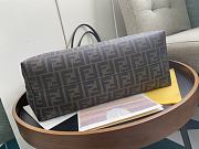 Kitlife Fendi Roll Shopping Bag in Brown FF jacquard Fabric And Blue 35x27x13.5cm - 5