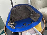 Kitlife Fendi Roll Shopping Bag in Brown FF jacquard Fabric And Blue 35x27x13.5cm - 4